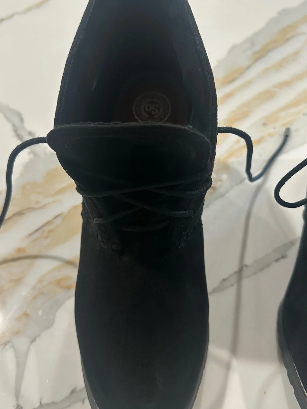 SO Black Lace-Up Wedge Ankle Booties